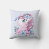 かわいい&魔法のベビーユニコーンと大きな目 クッション (裏面)