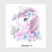 かわいい&魔法のベビーユニコーンと大きな目 シール (シート)