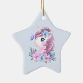 かわいい&魔法のベビーユニコーンと大きな目 セラミックオーナメント (右)