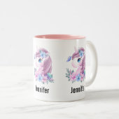 かわいい&魔法のベビーユニコーンと大きな目 ツートーンマグカップ (正面右)