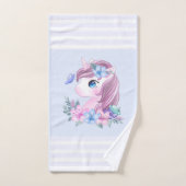 かわいい&魔法のベビーユニコーンと大きな目 バスタオルセット (ハンドタオル)