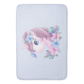 かわいい&魔法のベビーユニコーンと大きな目 バスマット (正面縦)