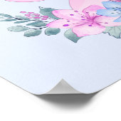 かわいい&魔法のベビーユニコーンと大きな目 ポスター (角)