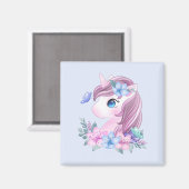 かわいい&魔法のベビーユニコーンと大きな目 マグネット (正面/裏面)