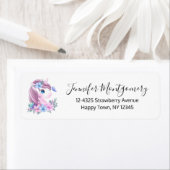 かわいい&魔法のベビーユニコーンと大きな目 ラベル (インサイチュ)