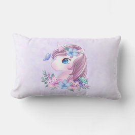 かわいい&魔法のベビーユニコーンと大きな目 ランバークッション