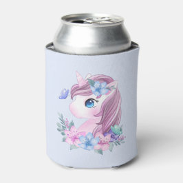 かわいい&魔法のベビーユニコーンと大きな目 缶クーラー