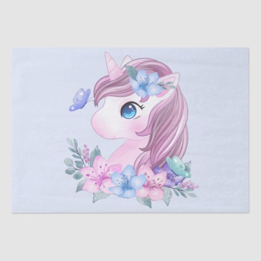 かわいい&魔法のベビーユニコーンと大きな目 薄葉紙 (正面)