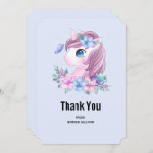 かわいい&魔法のベビーユニコーンウォーター色 サンキューカード (正面/裏面)