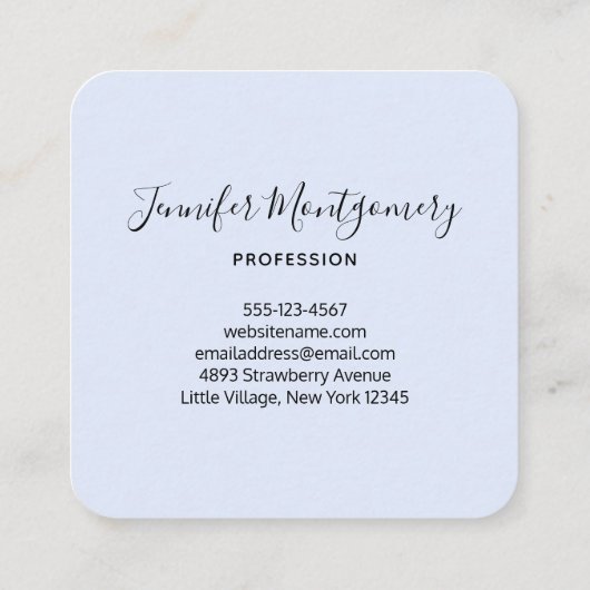 かわいい&魔法のベビーユニコーンウォーター色 スクエア名刺 (裏面)