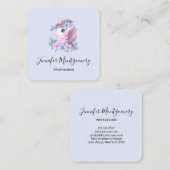 かわいい&魔法のベビーユニコーンウォーター色 スクエア名刺 (正面/裏面)