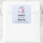 かわいい&魔法のベビーユニコーンパーティーありがとう スクエアシール (バッグ)