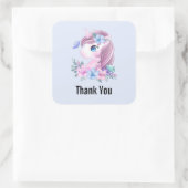 かわいい&魔法のベビーユニコーン水の色ありがとう スクエアシール (バッグ)