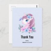 かわいい&魔法のベビーユニコーン水の色ありがとう ポストカード (正面/裏面)