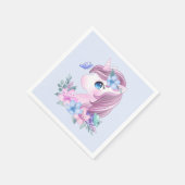 かわいい&魔法のベビーユニコーン水色 スタンダードカクテルナプキン (角)