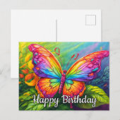 かわいい 鮮やかな 芸術的な 蝶のアート ポストカード (正面/裏面)