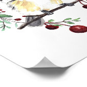 かわいい《鳥》アメリカゴガラウォーターカラーアートプリント ポスター (角)