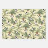 かわいい《鳥》アメリカゴガラ水色クリスマス ラッピングペーパーシート (正面2)