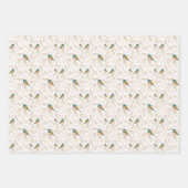 かわいい《鳥》アメリカゴガラ鳥のハートデカップギフト ラッピングペーパーシート (正面3)