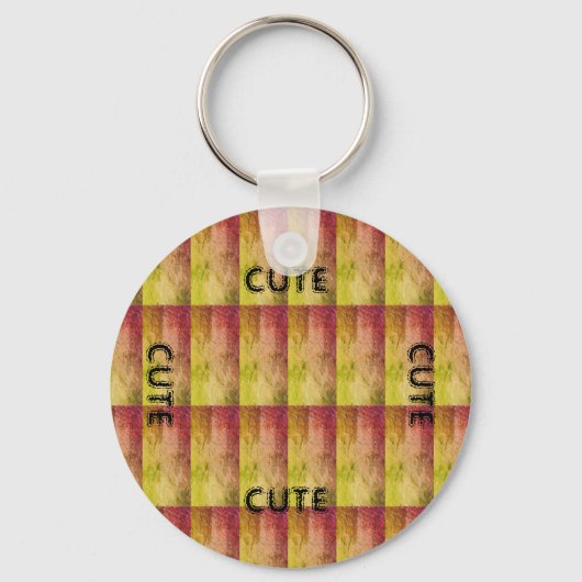 かわいい_黒とオレンジ色の黄色のキーチェーン キーホルダー (正面)