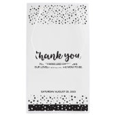かわいい、黒と白、 ありがとうベビーシャワー スモールペーパーバッグ (裏面)
