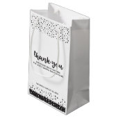 かわいい、黒と白、 ありがとうベビーシャワー スモールペーパーバッグ (裏面アングル)