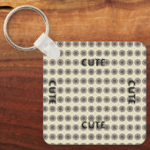 かわいい_黒と薄い黄色のキーチェーン キーホルダー (正面)