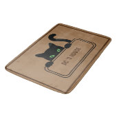 かわいい 黒猫 看板 おうち オーダーメイド ネーム バスマット (アングル)