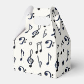 かわいい 黒白 ミュージック ラバーズ タイル パーティー フェイバーボックス (裏面サイド)