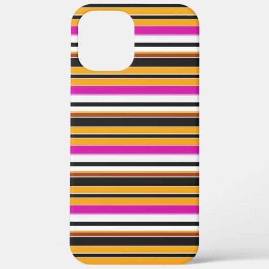かわいい 黒 オレンジ ストライプ Case-Mate iPhoneケース (裏面)