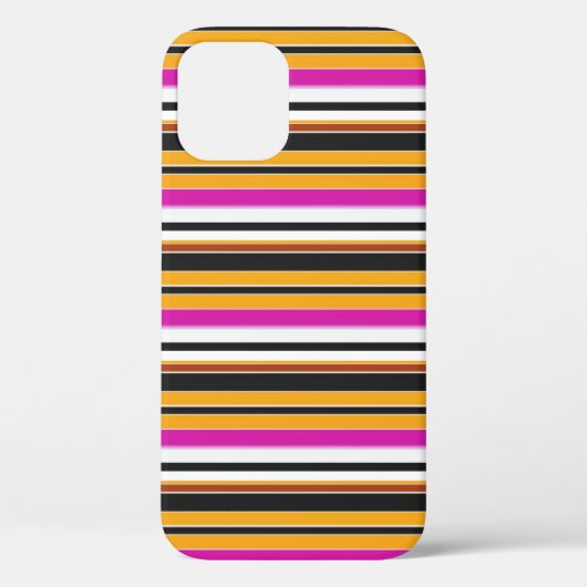 かわいい 黒 オレンジ ストライプ Case-Mate iPhoneケース (裏面)