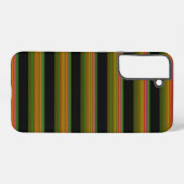 かわいい 黒 カラフル ストライプ SAMSUNG GALAXYケース (裏面横)