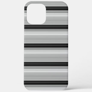 かわいい 黒 グレー ストライプ iPhone 12 PRO MAX ケース