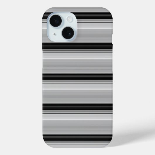 かわいい 黒 グレー ストライプ Case-Mate iPhoneケース (裏面)