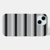 かわいい 黒 グレー ストライプ Case-Mate iPhoneケース (裏面 (横))