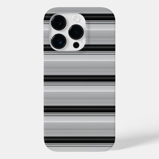 かわいい 黒 グレー ストライプ Case-Mate iPhoneケース (裏面)