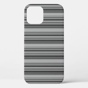 かわいい 黒 グレー ストライプ  iPhone 12 PROケース