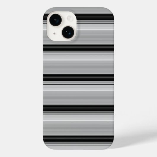かわいい 黒 グレー ストライプ Case-Mate iPhoneケース (裏面)