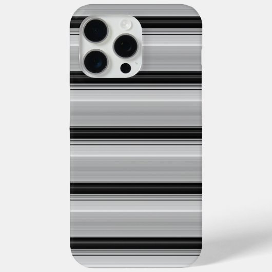 かわいい 黒 グレー ストライプ Case-Mate iPhoneケース (裏面)