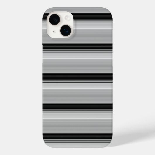 かわいい 黒 グレー ストライプ Case-Mate iPhoneケース (裏面)
