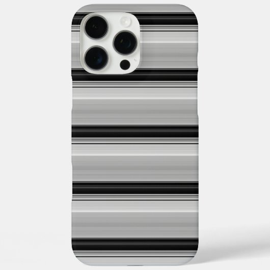 かわいい 黒 グレー ストライプ Case-Mate iPhoneケース (裏面)