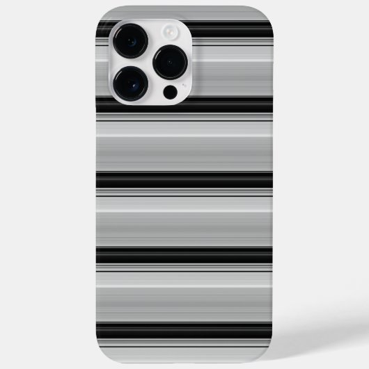 かわいい 黒 グレー ストライプ Case-Mate iPhoneケース (裏面)