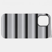 かわいい 黒 グレー ストライプ iPhoneケース (裏面横)