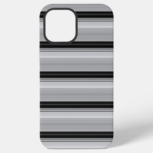 かわいい 黒 グレー ストライプ iPhoneケース (裏面)