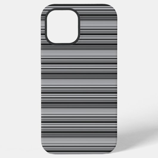 かわいい 黒 グレー ストライプ  iPhoneケース (裏面)