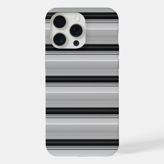 かわいい 黒 グレー ストライプ iPhoneケース (裏面)