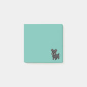 かわいい 黒 スコティッシュ テリア 犬 緑 ポストイット (正面)