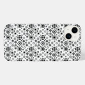 かわいい 黒 白 アラベスク 装飾 パターン iPhoneケース (裏面横)