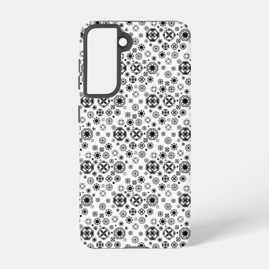 かわいい 黒 白 アラベスク 装飾 パターン SAMSUNG GALAXYケース (裏面)