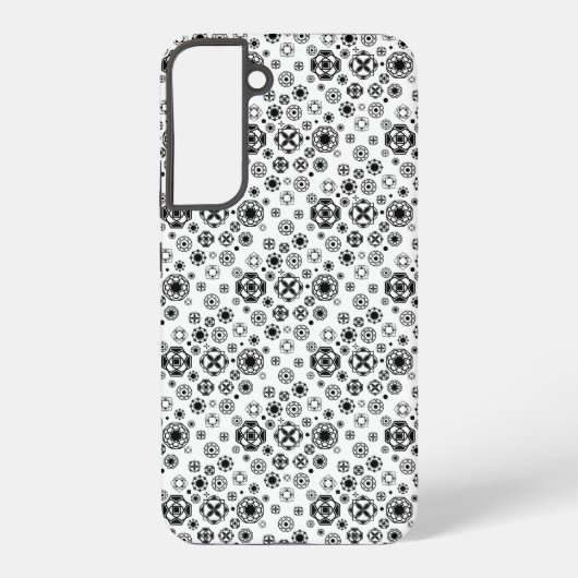 かわいい 黒 白 アラベスク 装飾 パターン SAMSUNG GALAXYケース (裏面)